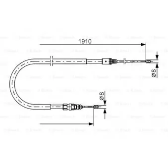 Tirette à câble, frein de stationnement BOSCH 1 987 482 323