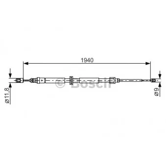 Tirette à câble, frein de stationnement BOSCH 1 987 482 325