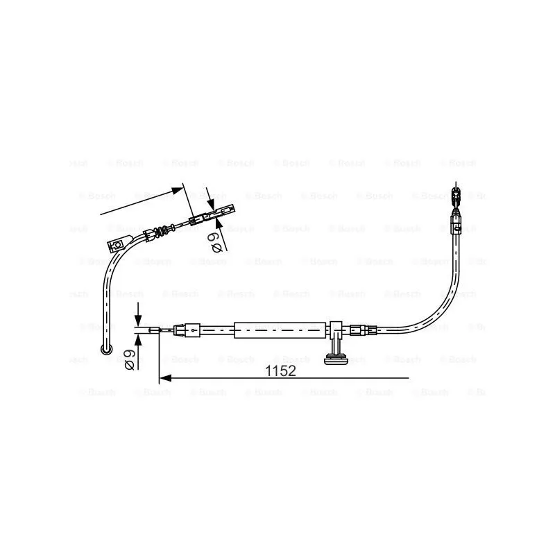 Tirette à câble, frein de stationnement BOSCH 1 987 482 332