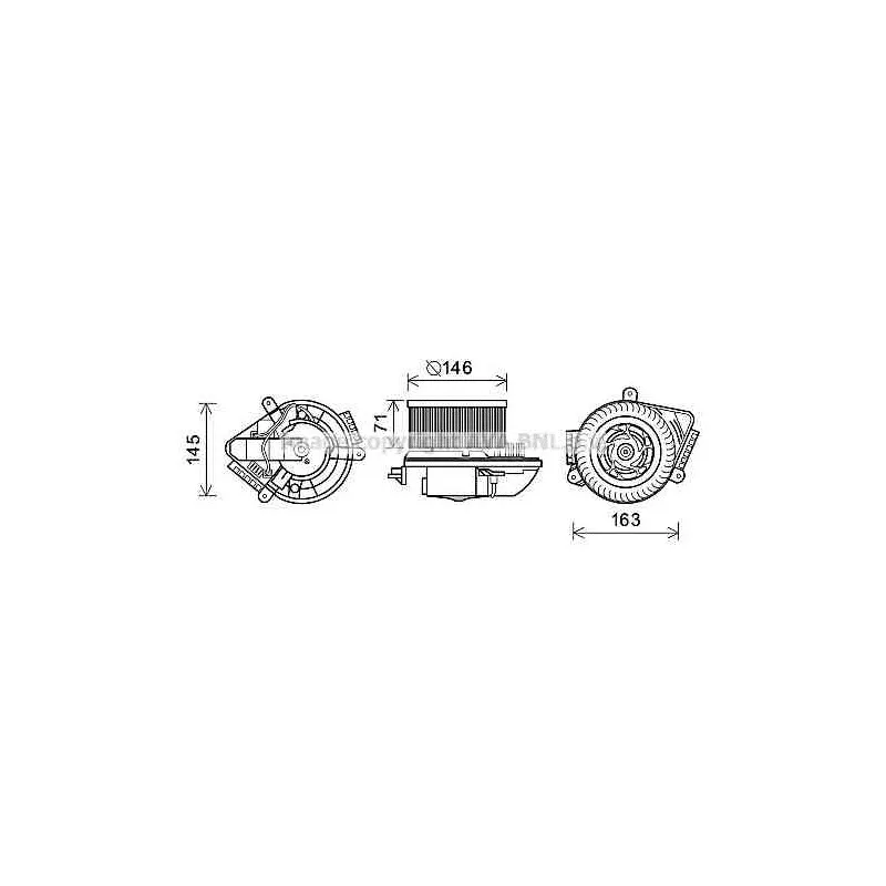 Moteur électrique, pulseur d'air habitacle AVA QUALITY COOLING PE7504