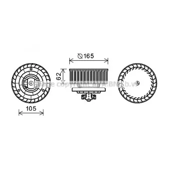 Moteur électrique, pulseur d'air habitacle AVA QUALITY COOLING PE7507