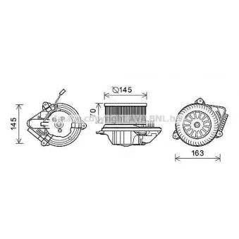 Moteur électrique, pulseur d'air habitacle AVA QUALITY COOLING PE7510