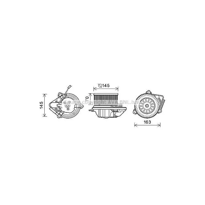 Moteur électrique, pulseur d'air habitacle AVA QUALITY COOLING PE7510