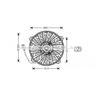 Ventilateur, refroidissement du moteur AVA QUALITY COOLING PE7530