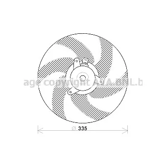 Ventilateur, refroidissement du moteur AVA QUALITY COOLING PE7533