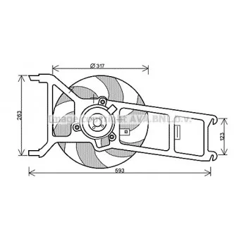Ventilateur, refroidissement du moteur AVA QUALITY COOLING PE7536