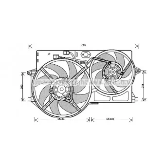 Ventilateur, refroidissement du moteur AVA QUALITY COOLING PE7541