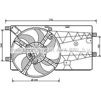 Ventilateur, refroidissement du moteur AVA QUALITY COOLING PE7547