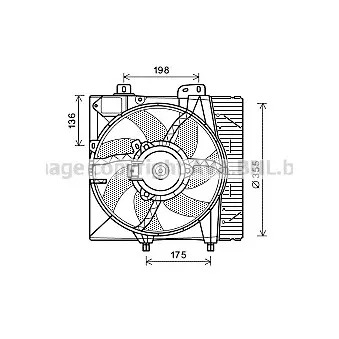 Ventilateur, refroidissement du moteur AVA QUALITY COOLING PE7550