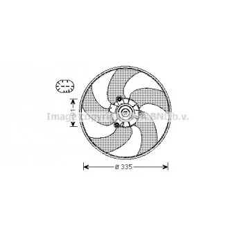 Ventilateur, refroidissement du moteur AVA QUALITY COOLING PE7553