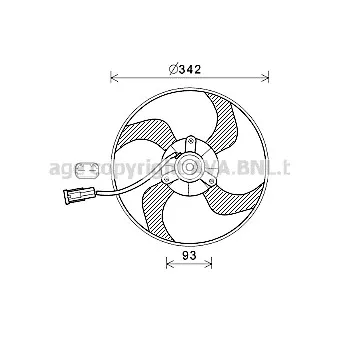 Ventilateur, refroidissement du moteur AVA QUALITY COOLING PE7557