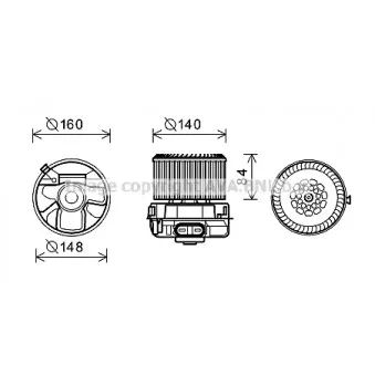 Moteur électrique, pulseur d'air habitacle AVA QUALITY COOLING