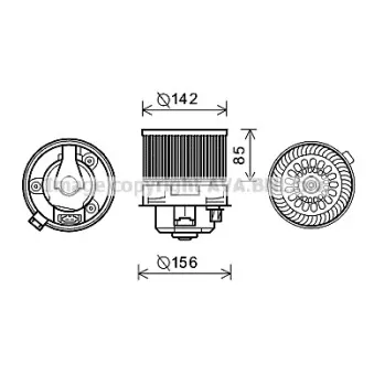 Moteur électrique, pulseur d'air habitacle AVA QUALITY COOLING PE8371