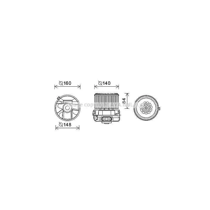 Moteur électrique, pulseur d'air habitacle AVA QUALITY COOLING PE8372