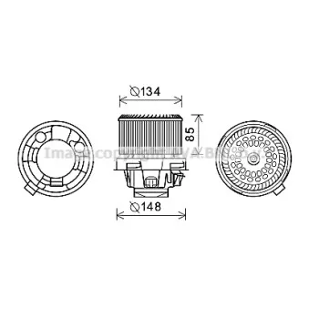 Moteur électrique, pulseur d'air habitacle AVA QUALITY COOLING PE8374