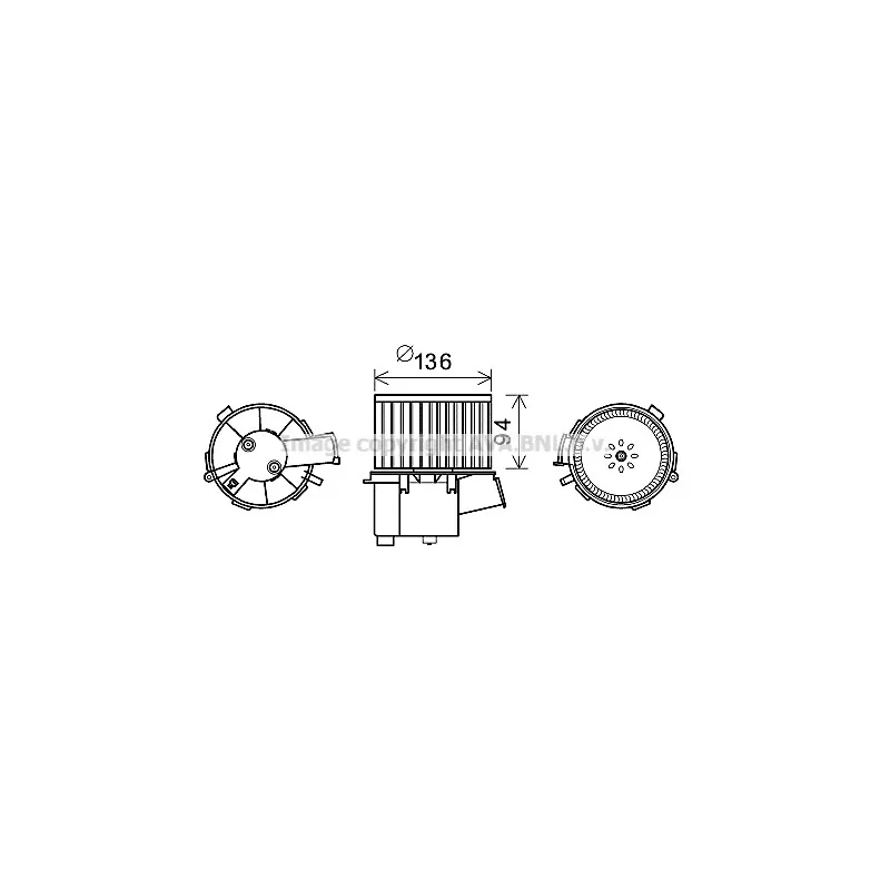 Moteur électrique, pulseur d'air habitacle AVA QUALITY COOLING PE8377