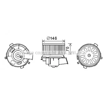 Moteur électrique, pulseur d'air habitacle AVA QUALITY COOLING PE8378