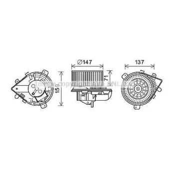 Moteur électrique, pulseur d'air habitacle AVA QUALITY COOLING PE8379