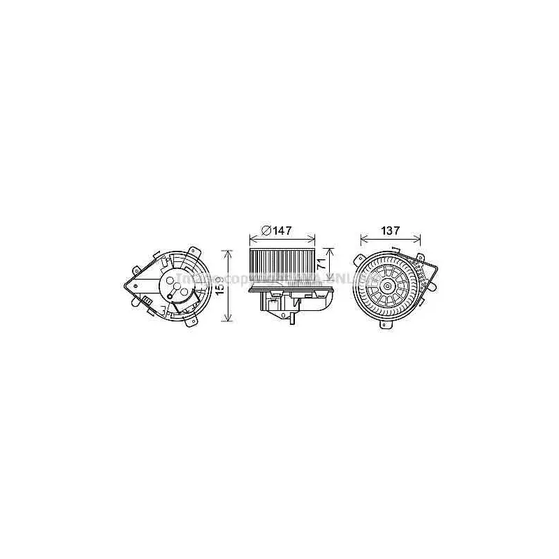 Moteur électrique, pulseur d'air habitacle AVA QUALITY COOLING PE8380