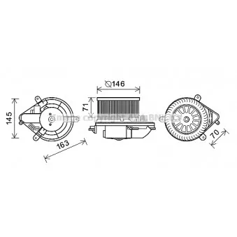 Moteur électrique, pulseur d'air habitacle AVA QUALITY COOLING PE8389