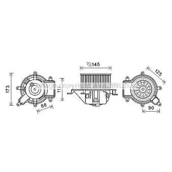 Moteur électrique, pulseur d'air habitacle AVA QUALITY COOLING PE8390