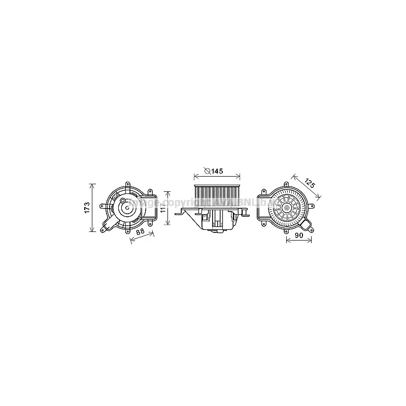 Moteur électrique, pulseur d'air habitacle AVA QUALITY COOLING PE8390