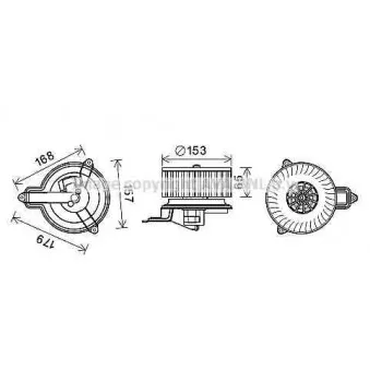 Moteur électrique, pulseur d'air habitacle AVA QUALITY COOLING PE8391