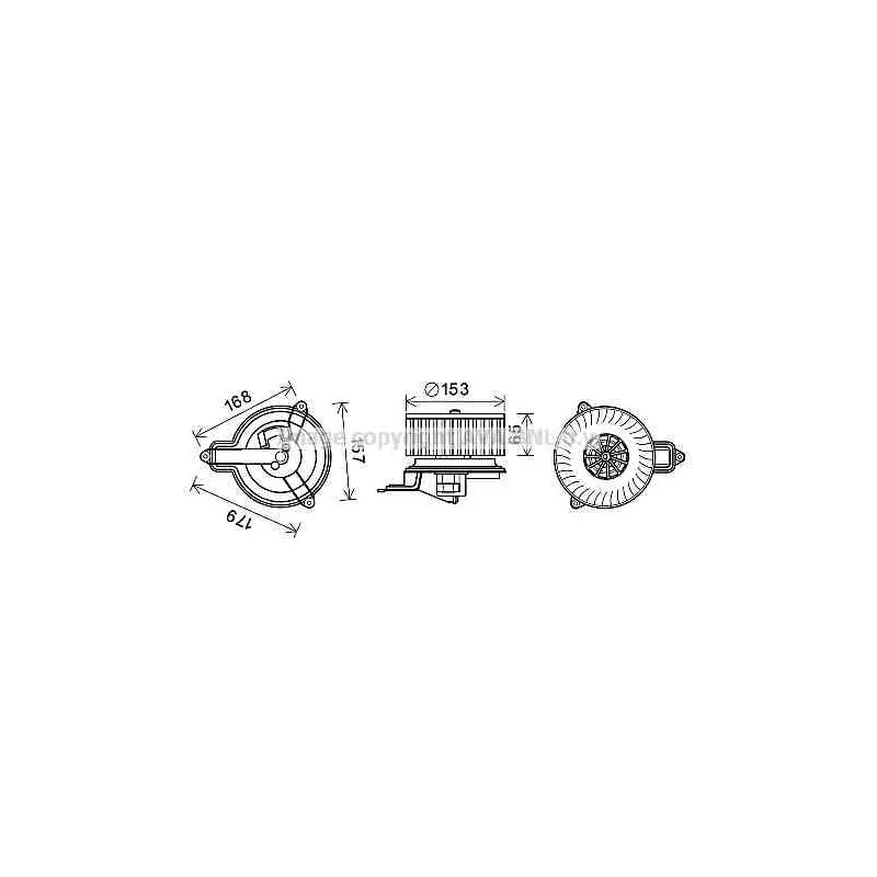 Moteur électrique, pulseur d'air habitacle AVA QUALITY COOLING PE8391