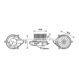 Moteur électrique, pulseur d'air habitacle AVA QUALITY COOLING PE8394