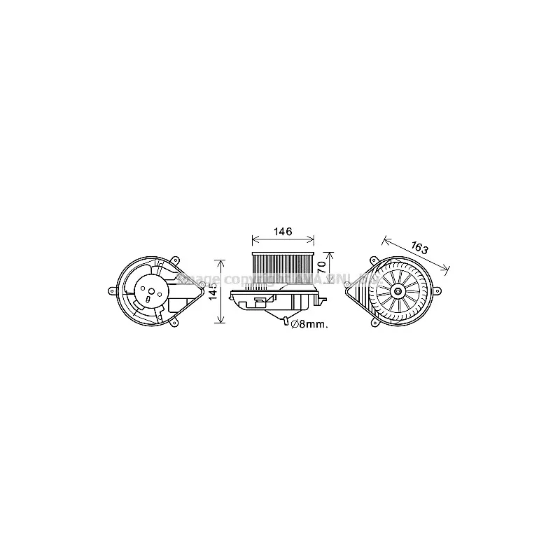 Moteur électrique, pulseur d'air habitacle AVA QUALITY COOLING PE8394