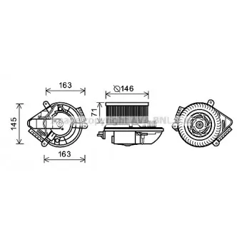 Moteur électrique, pulseur d'air habitacle AVA QUALITY COOLING PE8504