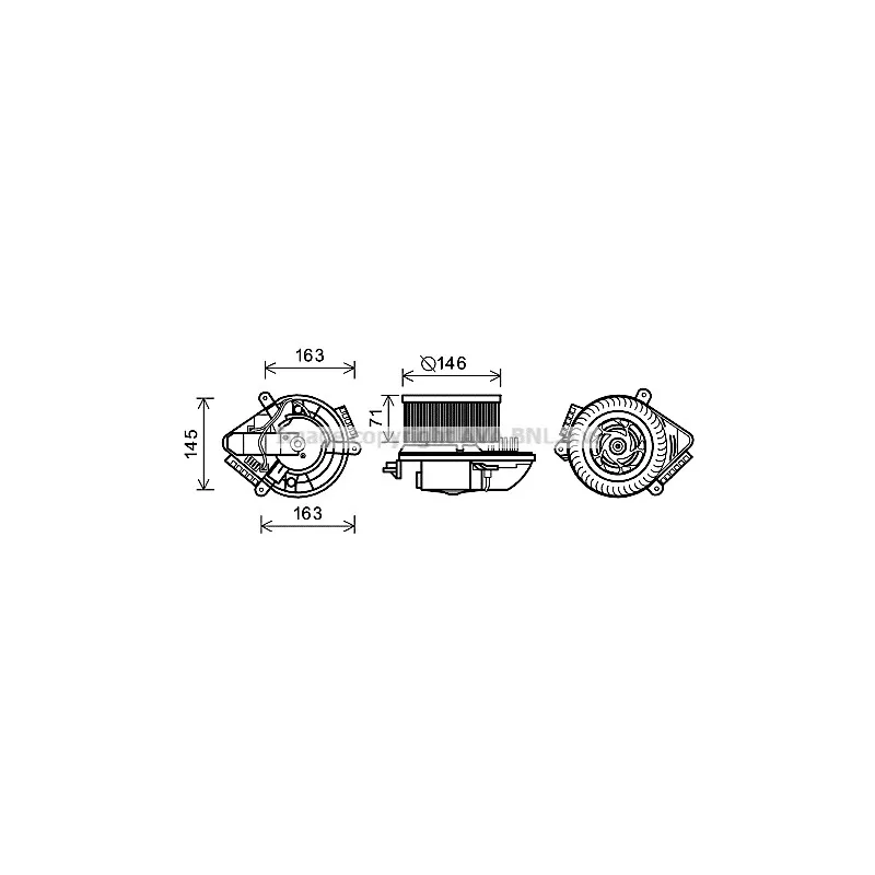 Moteur électrique, pulseur d'air habitacle AVA QUALITY COOLING PE8504