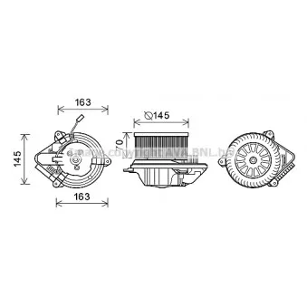 Moteur électrique, pulseur d'air habitacle AVA QUALITY COOLING PE8510