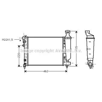 Radiateur, refroidissement du moteur AVA QUALITY COOLING