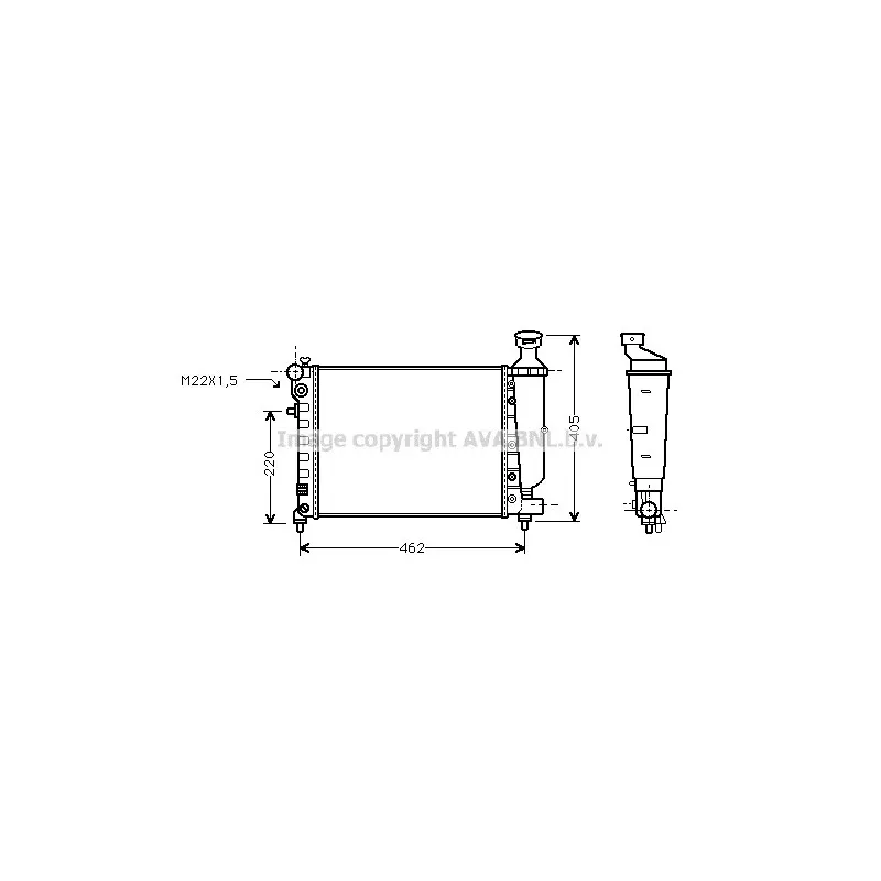 Radiateur, refroidissement du moteur AVA QUALITY COOLING PEA2012