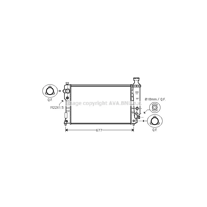 Radiateur, refroidissement du moteur AVA QUALITY COOLING PEA2125