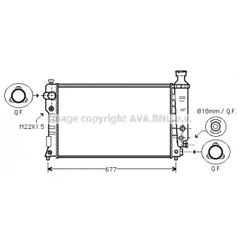 Radiateur, refroidissement du moteur AVA QUALITY COOLING PEA2127
