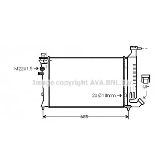 Radiateur, refroidissement du moteur AVA QUALITY COOLING PEA2136