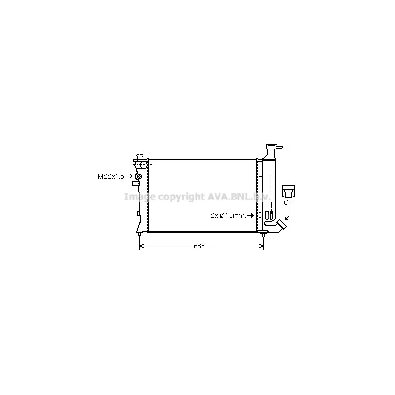 Radiateur, refroidissement du moteur AVA QUALITY COOLING PEA2136