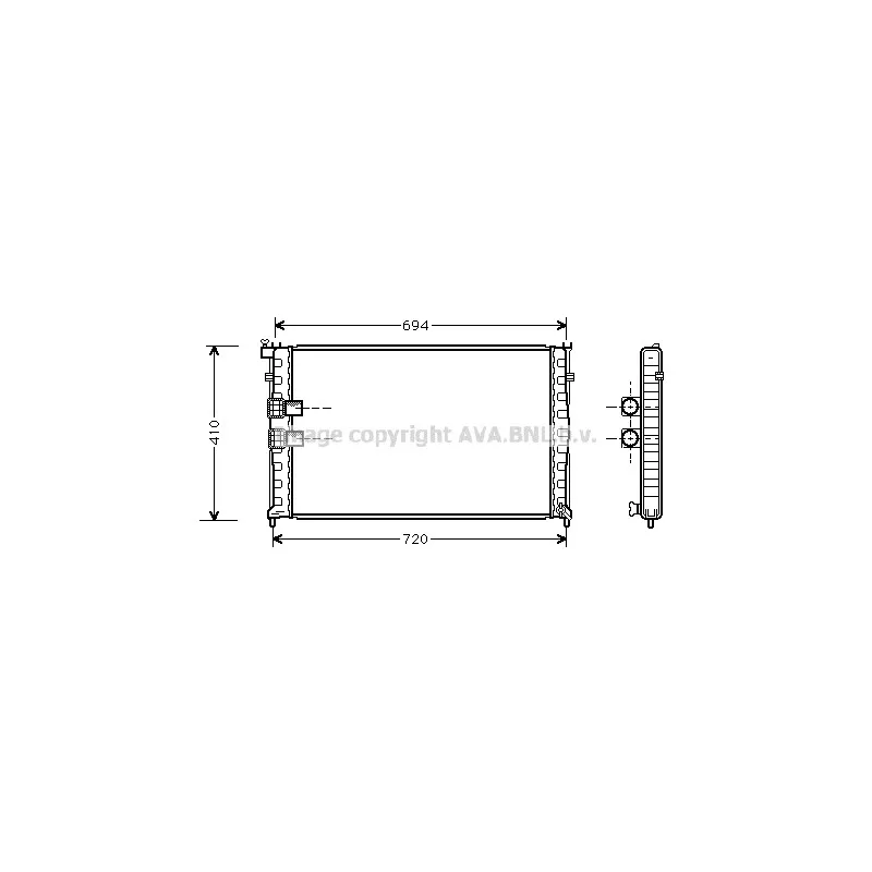 Radiateur, refroidissement du moteur AVA QUALITY COOLING PEA2176