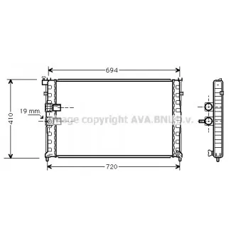 Radiateur, refroidissement du moteur AVA QUALITY COOLING PEA2177