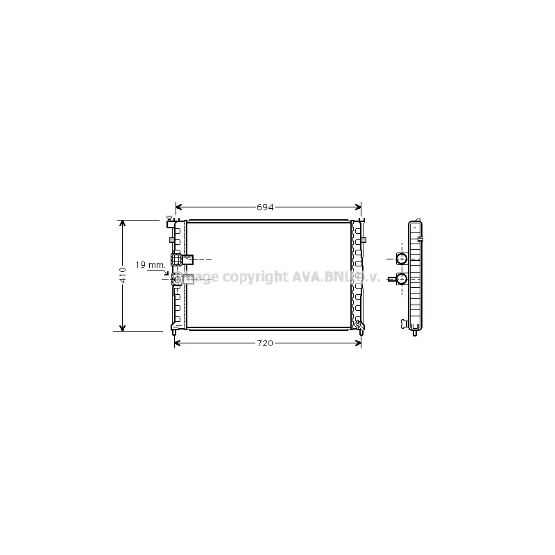 Radiateur, refroidissement du moteur AVA QUALITY COOLING PEA2177