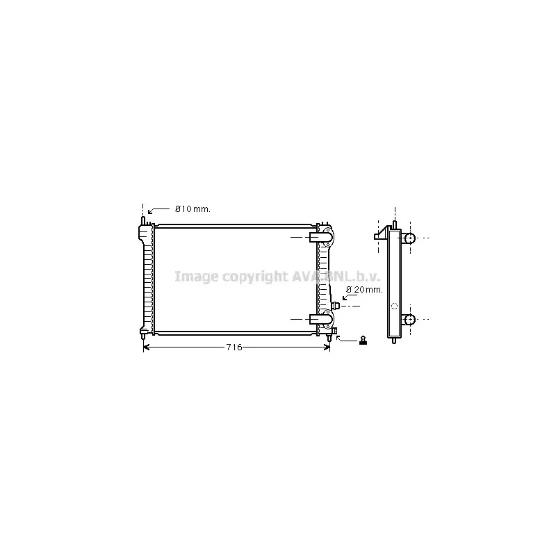 Radiateur, refroidissement du moteur AVA QUALITY COOLING PEA2196