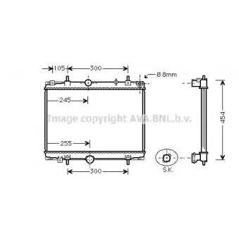 Radiateur, refroidissement du moteur AVA QUALITY COOLING PEA2198