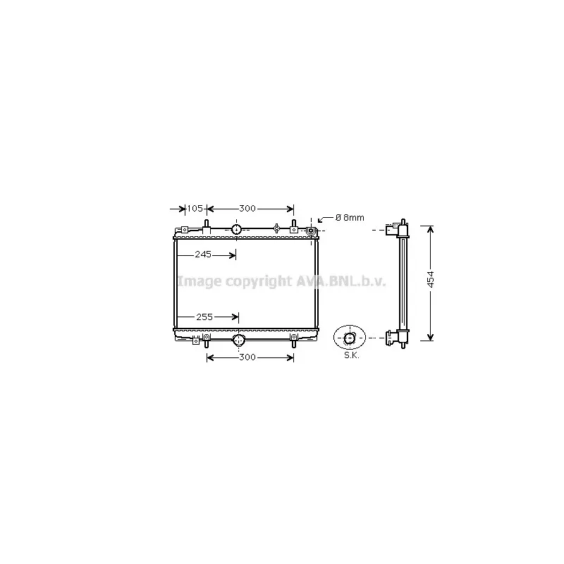Radiateur, refroidissement du moteur AVA QUALITY COOLING PEA2198