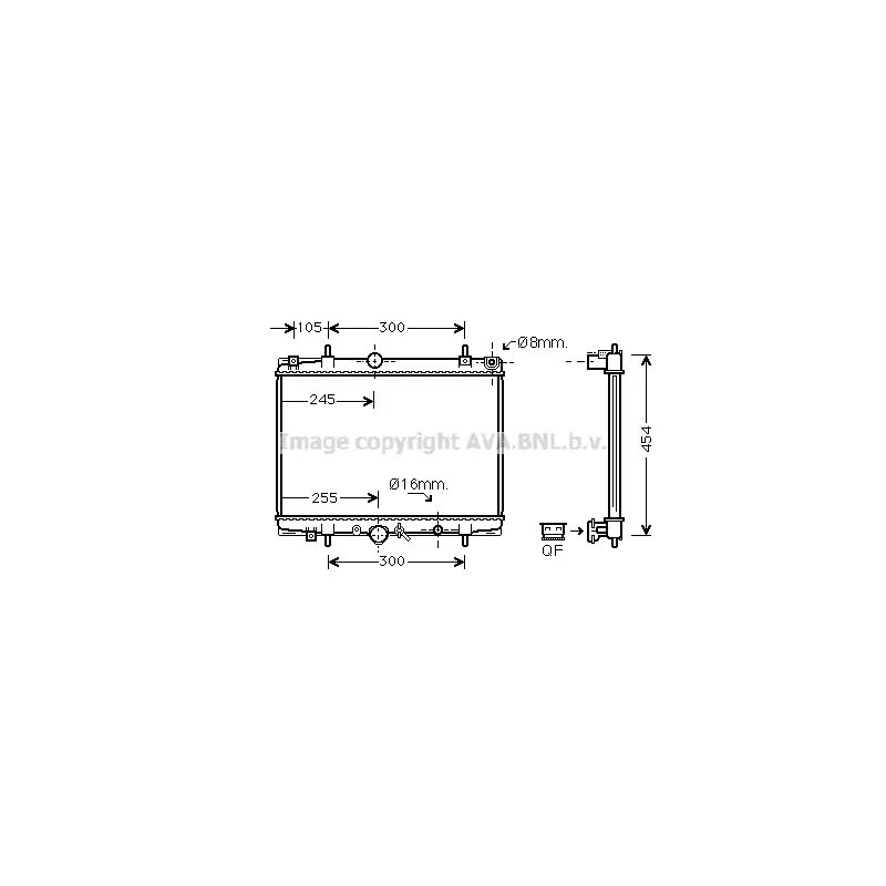 Radiateur, refroidissement du moteur AVA QUALITY COOLING PEA2200