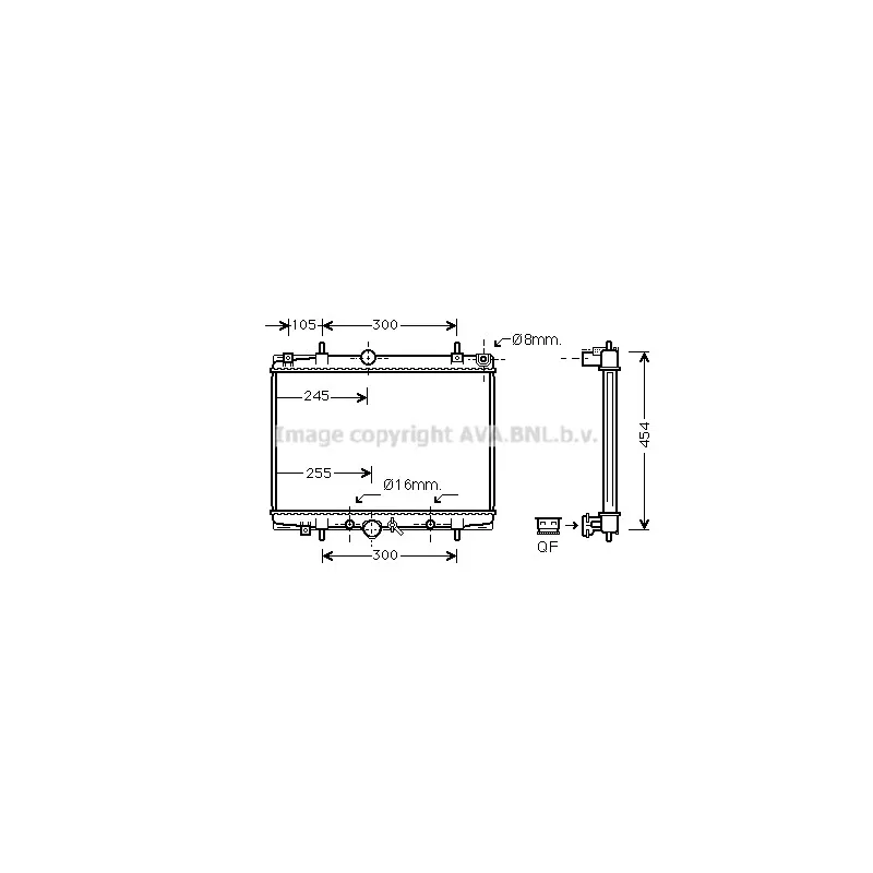 Radiateur, refroidissement du moteur AVA QUALITY COOLING PEA2201