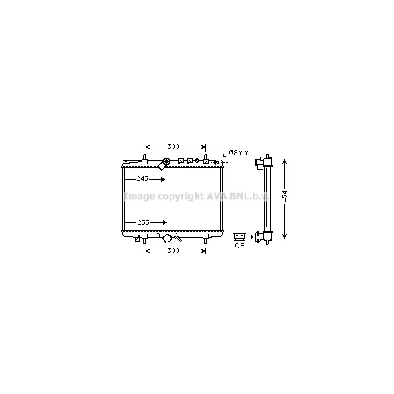 Radiateur, refroidissement du moteur AVA QUALITY COOLING PEA2202