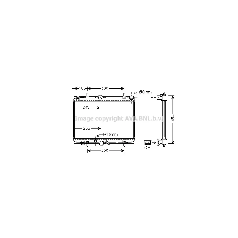 Radiateur, refroidissement du moteur AVA QUALITY COOLING PEA2213