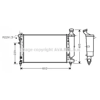 Radiateur, refroidissement du moteur AVA QUALITY COOLING PEA2216